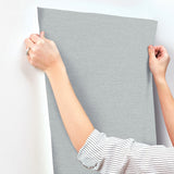 UW1018N Terrene Light Blue Faux Linen Wallpaper
