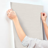 UW1068N Oasis Light Grey Faux Grasscloth Wallpaper
