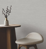 UW1070N Oasis Grey Faux Grasscloth Wallpaper