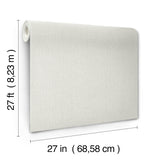 UW1125N Heathered Linen Off-White Faux Fabric Wallpaper