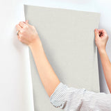 UW1125N Heathered Linen Off-White Faux Fabric Wallpaper