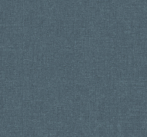 UW1127N Heathered Linen Indigo Faux Fabric Wallpaper