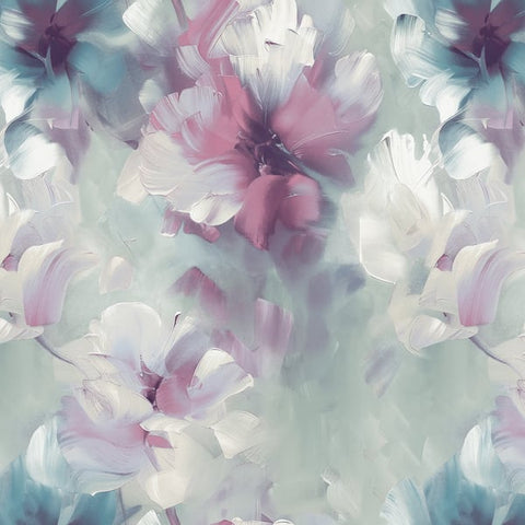 VE3004 Classical Floral All-over Blue Wallpaper