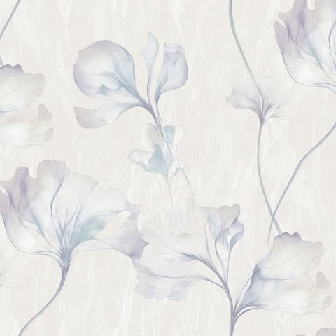 VE3306 Classical Floral All-over Blue Wallpaper