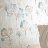  VE3307 Classical Floral All-over Blue Wallpaper