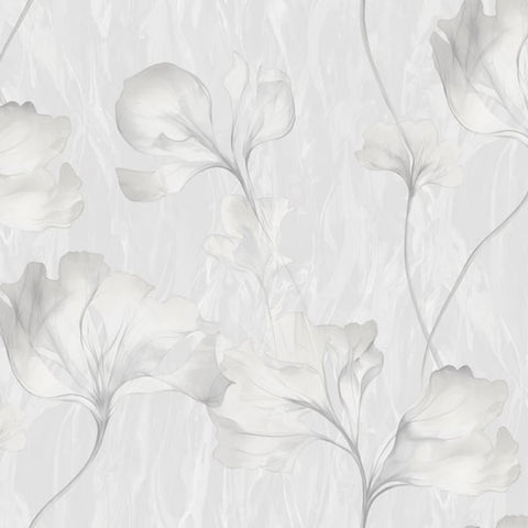  VE3317 Classical Floral All-over Grey Wallpaper