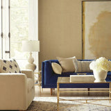 VG4422 Woven Crosshatch Gray Beige Wallpaper