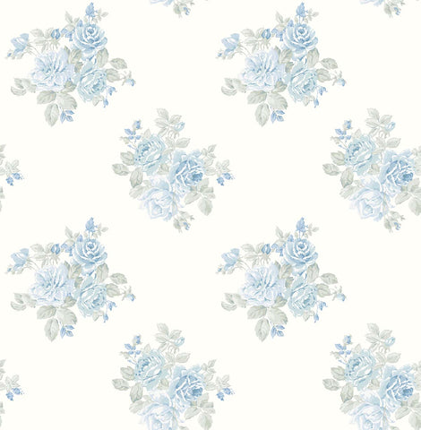 VI80002 Rosalie Misty Blue Wallpaper