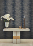 VR1503 Operetta Navy Metallic Columns Wallpaper