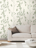 VR1510 Ginkgo Silhouette Sage Cork Wallpaper