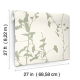 VR1510 Ginkgo Silhouette Sage Cork Wallpaper