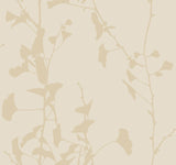 VR1511 Ginkgo Silhouette Neutral Cork Wallpaper