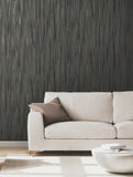 VR1523 Tribeca Charcoal Texture Stripe Wallpaper