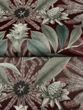 VR1528 Enchanted Garden Maroon Tropical Wallpaper