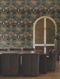 VR1529 Enchanted Garden Chocolate Tropical Wallpaper