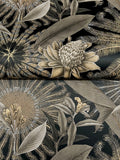 VR1531 Enchanted Garden Black Tropical Wallpaper