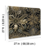 VR1531 Enchanted Garden Black Tropical Wallpaper