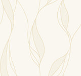 VR1546 Society Hill White Abstract Leaf Wallpaper