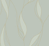 VR1547 Society Hill Mint Abstract Leaf Wallpaper