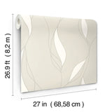 VR1550 Society Hill Dove Abstract Leaf Wallpaper