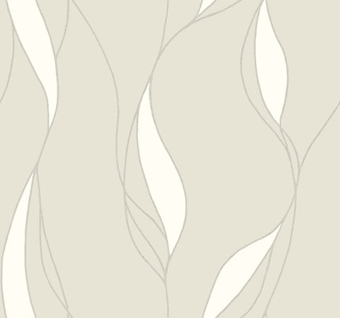 VR1550 Society Hill Dove Abstract Leaf Wallpaper