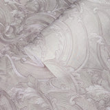 M53017 Victorian Wavy Damask pink purple hue off white textured faux fabric Wallpaper