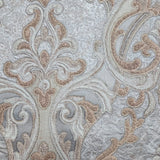M25007 Victorian dark gray bronze gold metallic ogee damask textured Wallpaper rolls 3D