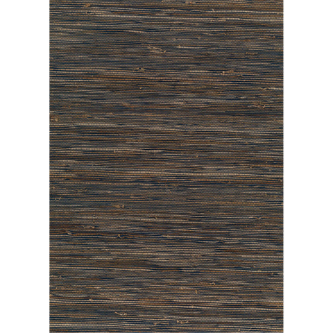 W3040.8 Texture Grasscloth Black Beige Wallpaper