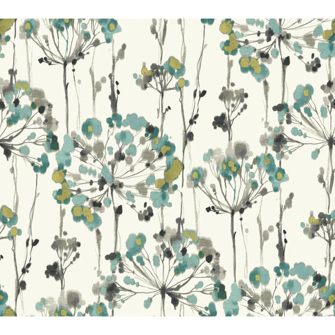 W3353.1511 Botanical Florals Light Blue Wallpaper