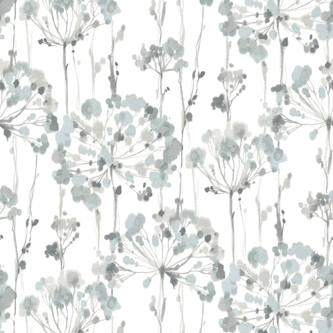 W3353.15 Botanical Florals Blue Wallpaper