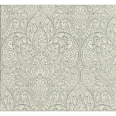 W3467.11 Damask Ivory Wallpaper 
