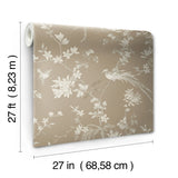 W3714.6 Beige Chinoiserie Wallpaper