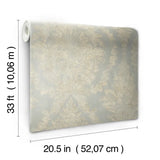 W3715.11 Damask Silver Wallpaper  