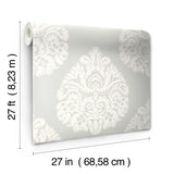 W3726.11 Damask Grey Wallpaper 