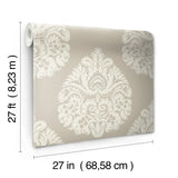 W3726.16 Damask Beige Wallpaper 