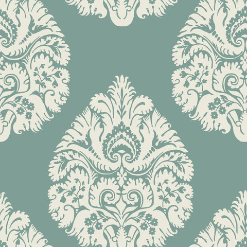 W3726.3 Damask Teal Wallpaper