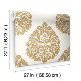 W3726.4 Damask Gold Wallpaper 