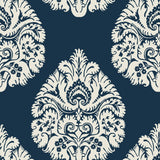 W3726.50 Damask Dark Blue Wallpaper