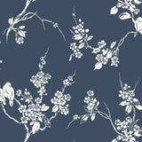 W3773.50 Flora Fauna Blue Wallpaper