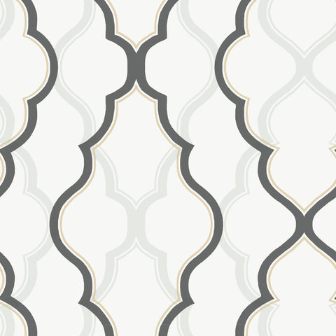 W3799.101 Damask White Wallpaper 