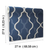 W3799.50 Damask Dark Blue Wallpaper  