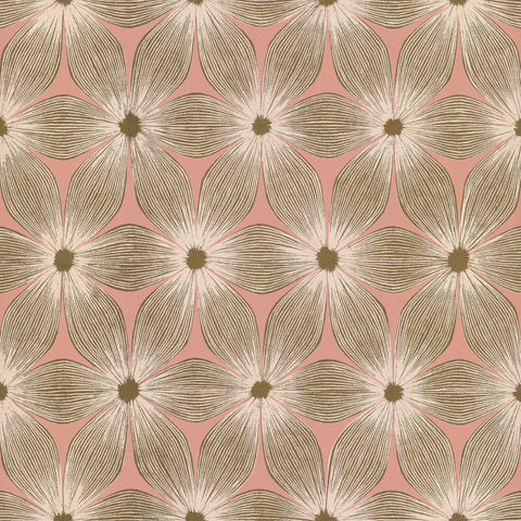 W3800.12 Coral Botanical Florals Wallpaper