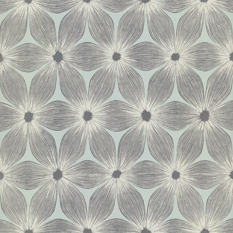 W3800.15 Blue Botanical Florals Wallpaper