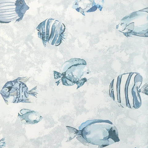 W3847.52 Great Reef Wp Blue Nautical Wallpaper