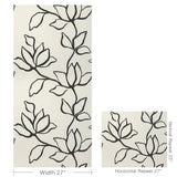 W3886.8 Floral Sketch Wp Onyx Wallpaper 