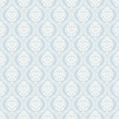 W3900.115 Blue Ogee Wallpaper