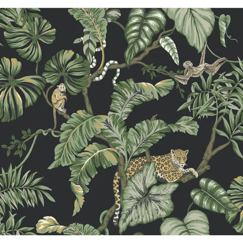 W3915.83 Black Animals Wallpaper 