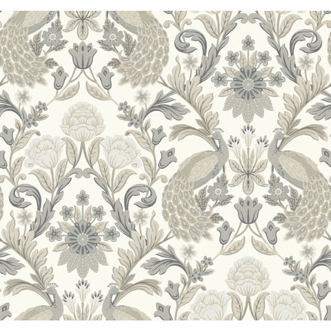 W3923.11 Grey Damask Wallpaper