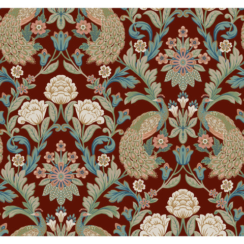 W3923.319 Red Damask Wallpaper