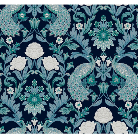 W3923.35 Blue Damask Wallpaper 